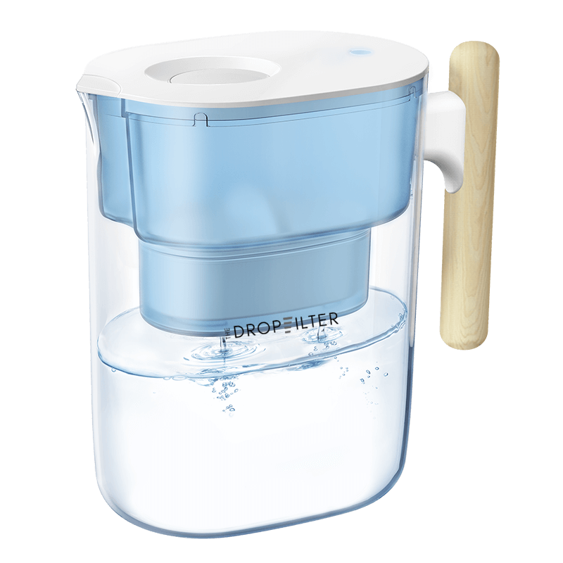 UltraPure Wood Handle Smart Water Pitcher – Stylish, Clean Water with Smart Filtration